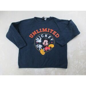 Vintage Disney Mickey Mouse Sweater Womens Medium Blue Textured Pullover Knit